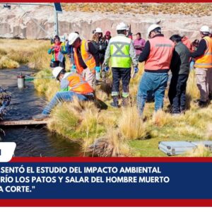 " EL GOBIERNO DE CATAMARCA PRESENTÓ EL ESTUDIO DEL IMPACTO AMBIENTAL ACUMULATIVO EN RIO DE LOS PATOS Y EL SALAR DEL HOMBRE MUERTO REQUERIDO POR LA CORTE".