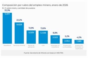 LEVE CAÍDA DEL EMPLEO MINERO EN ENERO, PERO CON MAYOR PARTICIPACIÓN FEMENINA.