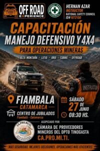 CAPROMITI IMPULSA UNA CAPACITACIÓN GRATUITA EN MANEJO DEFENSIVO Y OPERACIONES 4X4 PARA MINERÍA.
