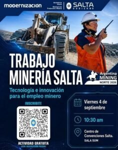 SALTA EXPONDRÁ SOBRE INTELIGENCIA ARTIFICIAL EN ARGENTINA MINING NORTE 2026.